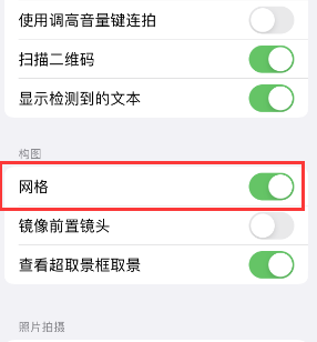 梁平苹果手机维修网点分享iPhone如何开启九宫格构图功能 